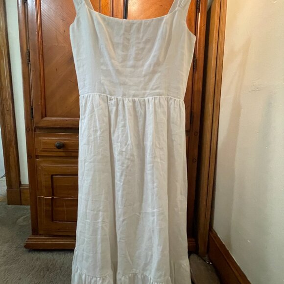 Reformation - Bucatini White Linen Dress- Size 6 - Picture 2 of 8